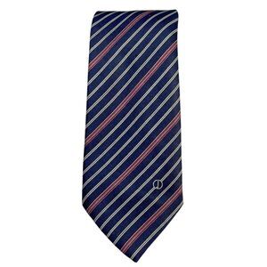 MENS DUNHILL TIE MADE IN ITALY 100% SILK Blue Red STRIPED